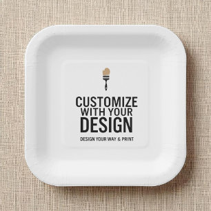 Blank Company Branded Custom Personalised  Paper Plate