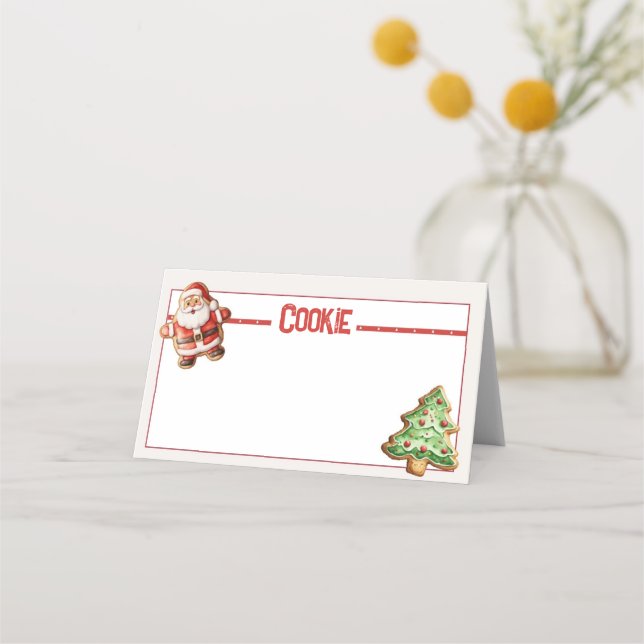 Blank Cookie Label Tents Place Card (Front)