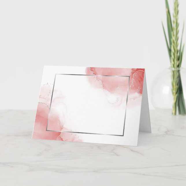 Blank Coral Rose Silver Abstract Programme (Front)