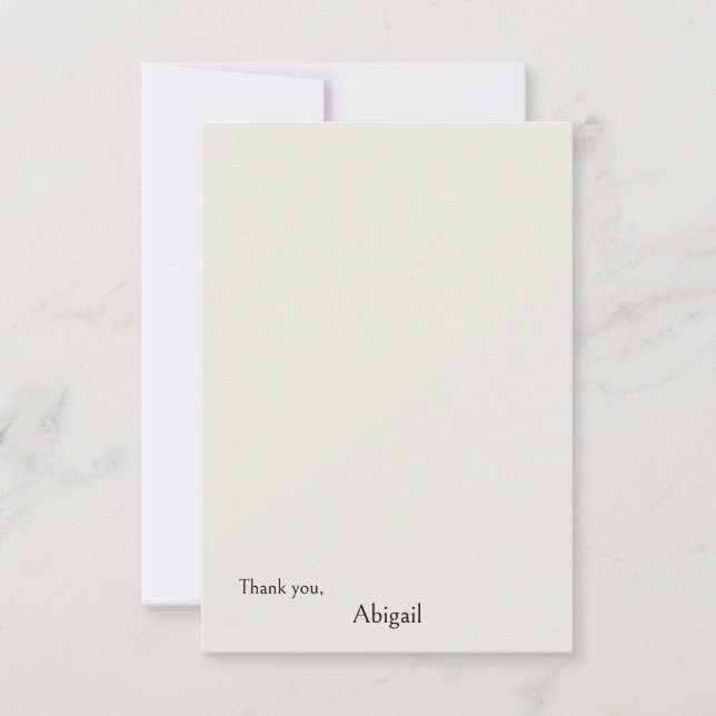 Blank Cream Personalised Thank You Card (Front)