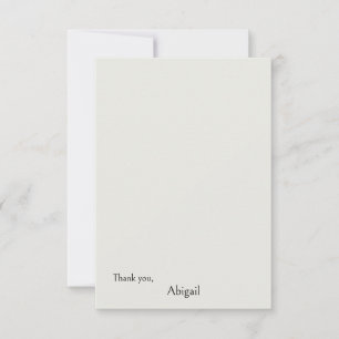 Blank Cream Personalised Thank You Card