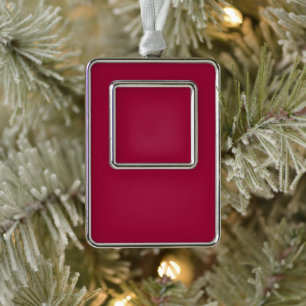 Blank Create Your Own - Cherry Red Silver Plated Framed Ornament