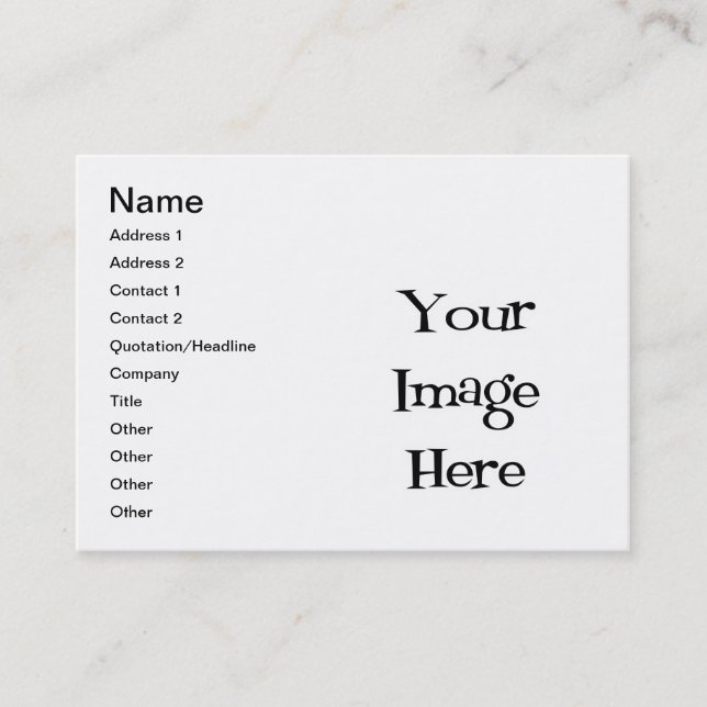 BLANK - CREATE YOUR OWN CUSTOM GIFT BUSINESS CARD (Front)
