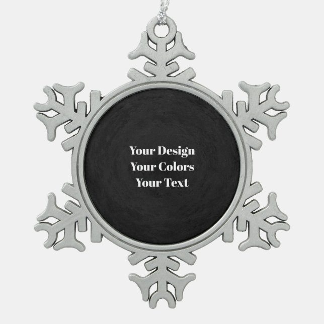 Blank - Create Your Own Custom Snowflake Pewter Christmas Ornament (Front)