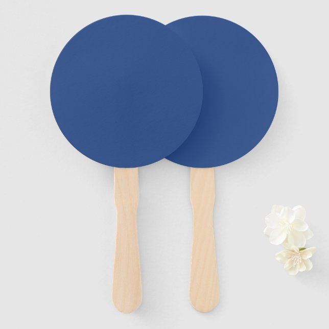 Blank Create Your Own - Deep Blue Hand Fan (Front and Back)