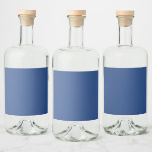 Blank Create Your Own - Deep Blue Liquor Bottle Label