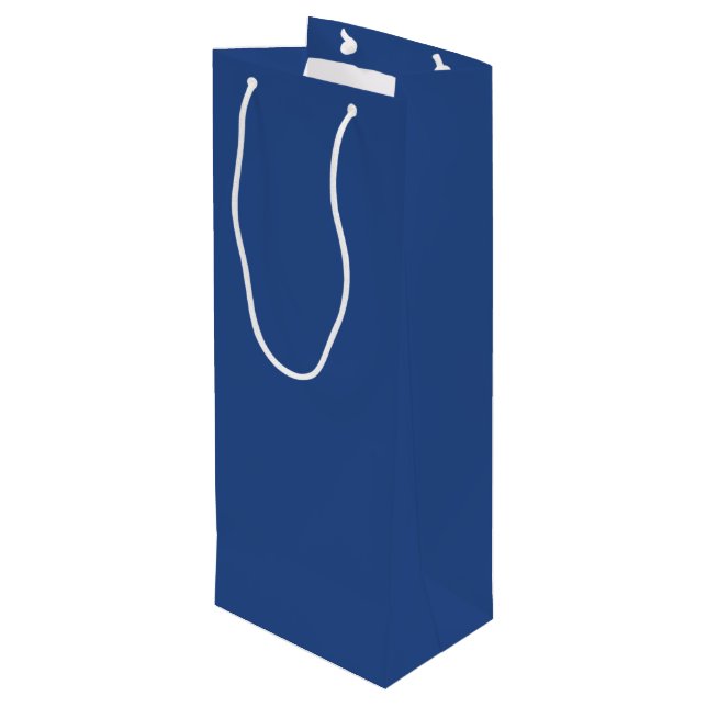Blank Create Your Own - Deep Blue Wine Gift Bag (Back Angled)