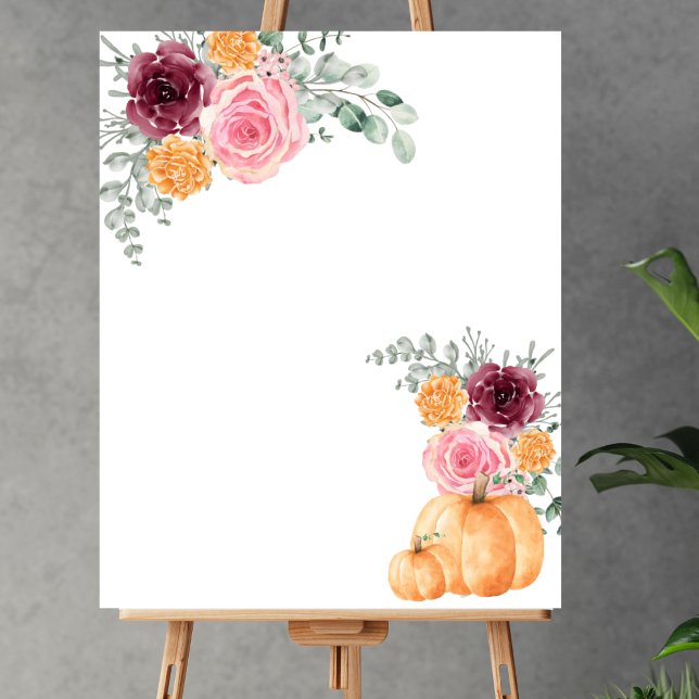 Blank Create Your Own Fall pumpkin burgundy pink  Poster (Creator Uploaded)