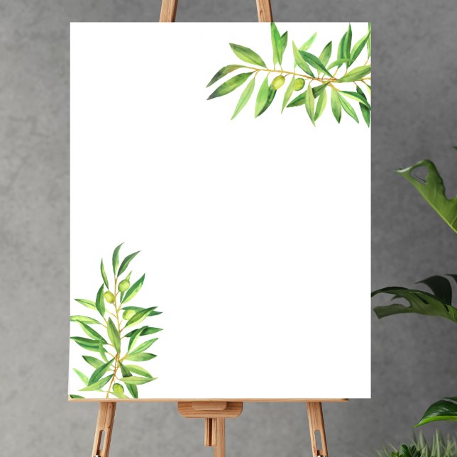Blank Create Your Own Olive branch sage greenery Poster (Creator Uploaded)