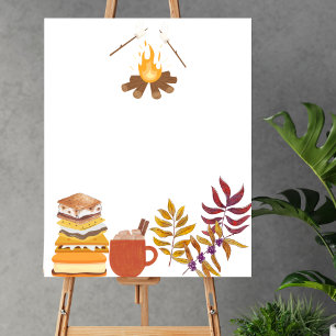 Blank Create Your Own Smore Fun Campfire Hot Cocoa Poster