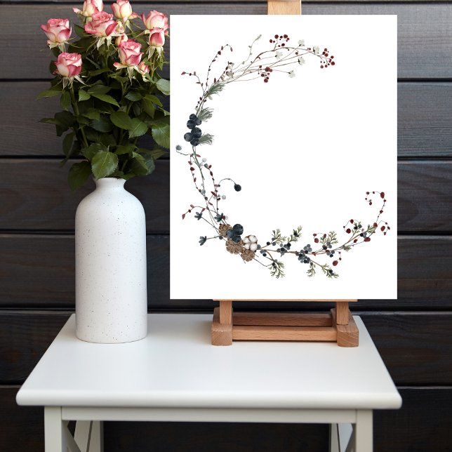 Blank Create Your Own winterberry rustic boho Poster (Creator Uploaded)