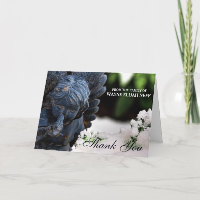 Blank Custom Sympathy Thank You Angel Card (Front)