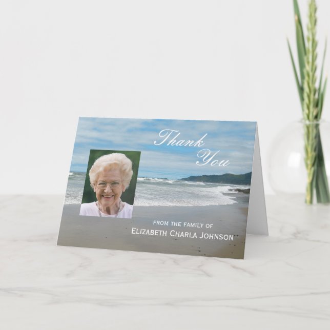 Blank Custom Sympathy Thank You Card - Beach (Front)