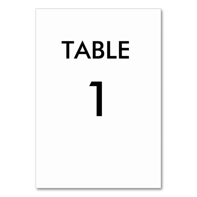 Blank Custom template Table Number (Back)