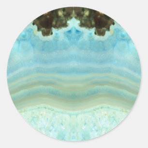 Blank Custom Trendy Chic Blue Gemstone Celebration Classic Round Sticker