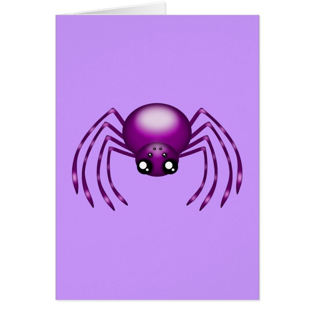 Blank Customisable Cartoon Purple Spider Card (Front)
