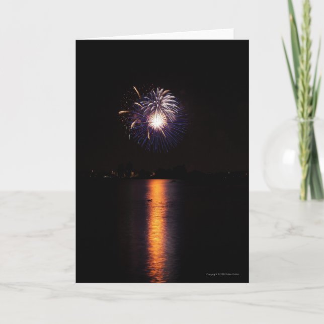 Blank Customisable Fireworks 12 Greeting Card (Front)