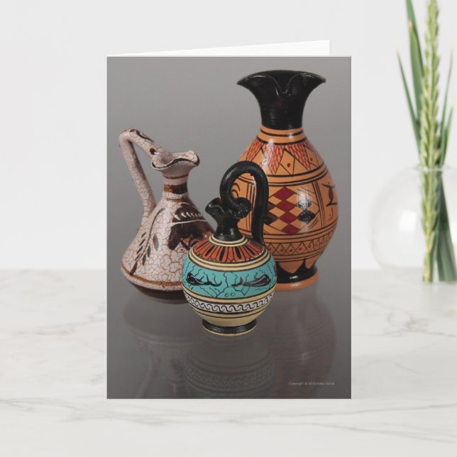 Blank Customisable Greek Vases Greeting Card 3 (Front)