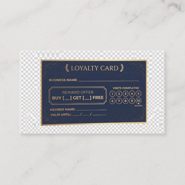 "Blank Customisable Loyalty Punch Card for Busines (Front)