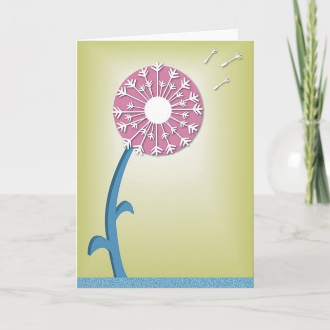 Blank Dandelion Greeting Card (Front)