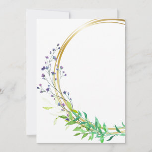 Blank design with spray blue flowers invitation