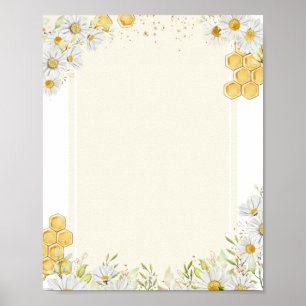 Blank DIY Create Make Your Own Bumblebee Daisy Art Poster