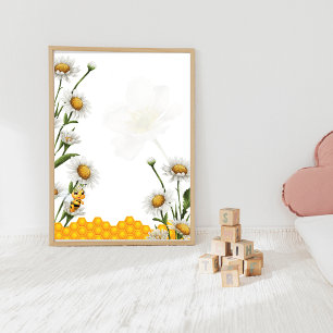 Blank DIY Mama To Bee Honeybee Honeycomb Theme Poster