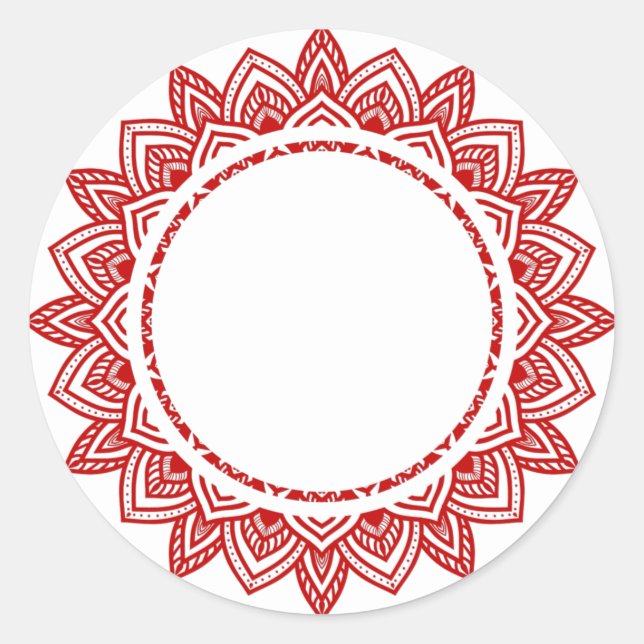 Blank Elegant classy mandala label round sticker (Front)