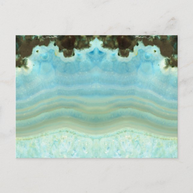 Blank Elegant Crystal Blue Save The Date Party Announcement Postcard (Front)