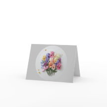 Blank Elegant Floral Note Card Sweet Peas