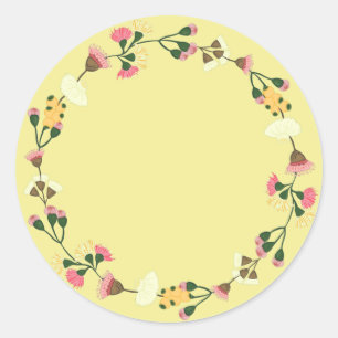 Blank Elegant watercolor floral ornament Classic R Round Sticker