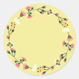 Blank Elegant watercolor floral ornament Classic R Round Sticker
