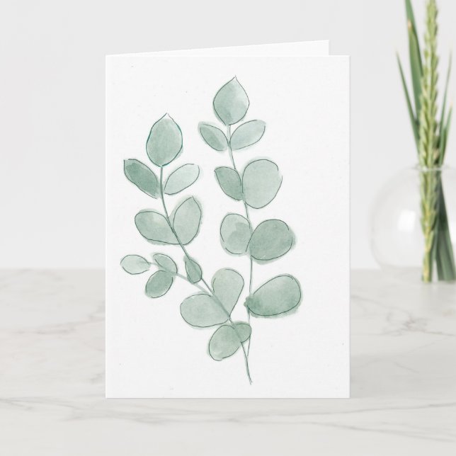 Blank Eucalyptus Leaf Greeting Card 5x7 (Front)