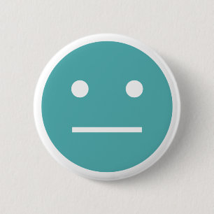 Blank face emoji 6 cm round badge