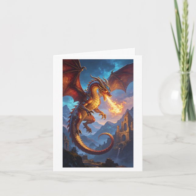 Blank fantasy dragon card (Front)