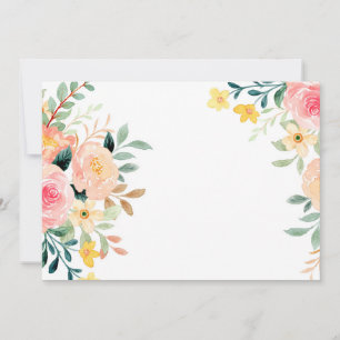 Blank Floral Watercolor Invitation