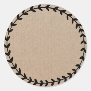 Blank Floral Wreath Label Classic Round Sticker