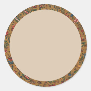 Blank Floral Wreath Label Classic Round Sticker