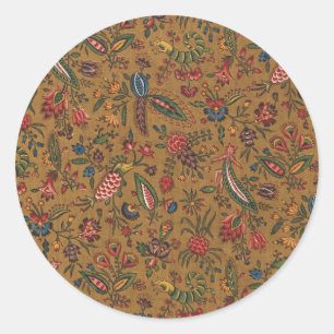 Blank Floral Wreath Label Classic Round Sticker