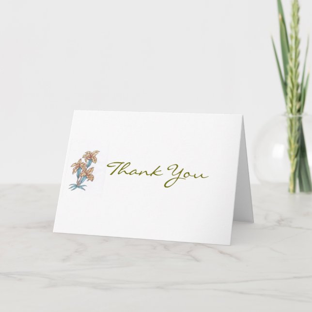 Blank Flower Thank You Card (Front)
