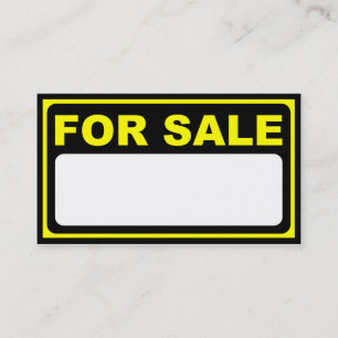 blank for sale sign business card