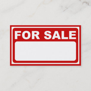 blank for sale sign business card