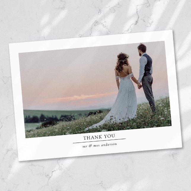 Blank for Your Message Personalised Photo Wedding Thank You Card (Creator Uploaded)