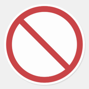 Blank forbidden sign, no symbol classic round sticker