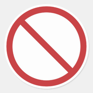 Blank forbidden sign, no symbol classic round sticker
