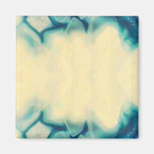 Blank Glamourous Aqua Blue Crystal Save The Date Magnet