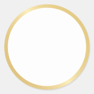 Blank Gold and White Classic Round Sticker
