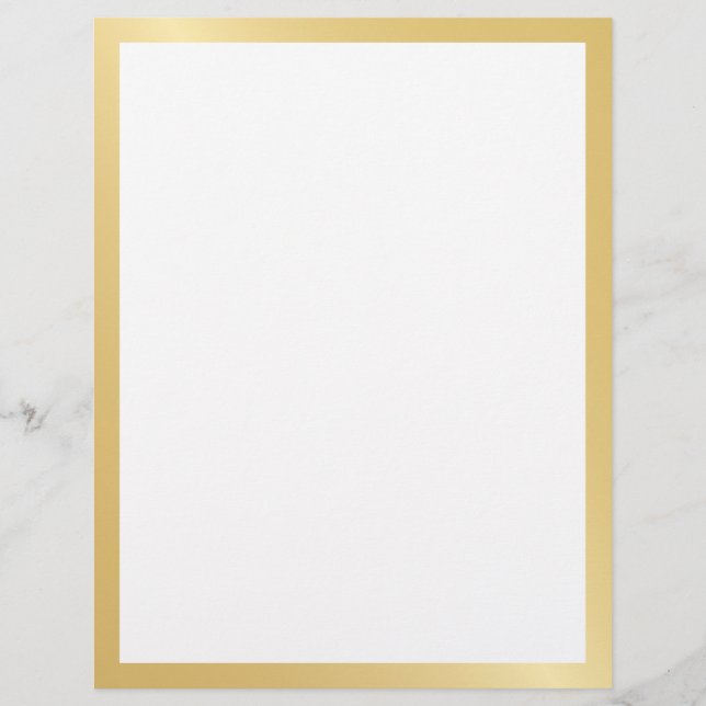 Blank Gold and White Custom Letterhead (Front)