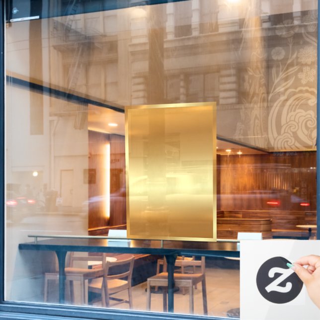 Blank Gold Background Add Your QR Code Text Logo Window Cling (Cafe Window)