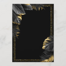 Blank gold Birthday Invitation 
